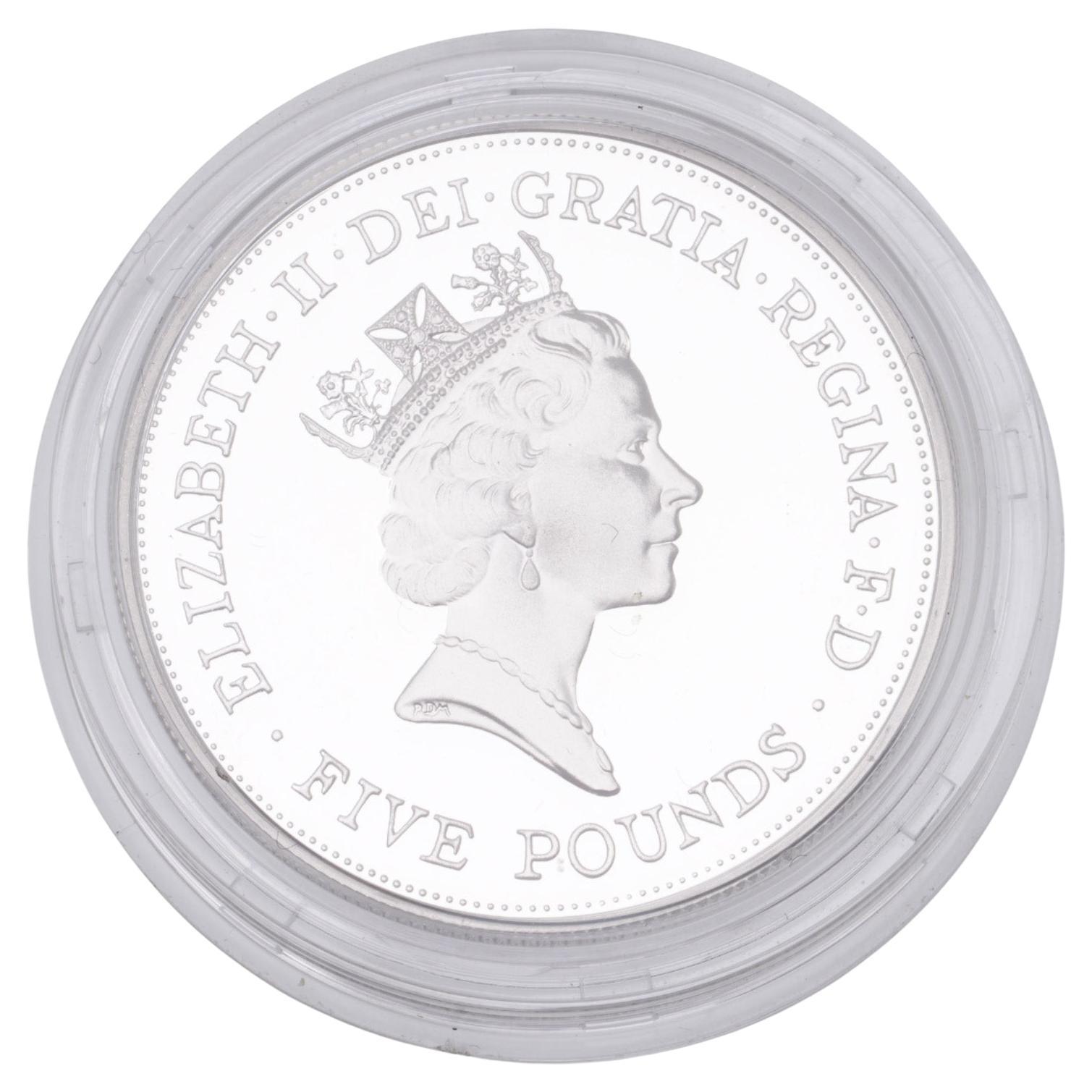 1990 Queen Mother 90th Birthday Silver Proof £5 Crown