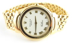 1990 Rolex 18 Karat Yellow Gold Cellini 6622 White Roman Dial