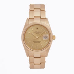1990 Rolex Date 18 Karat Yellow Gold Model 15238 34mm