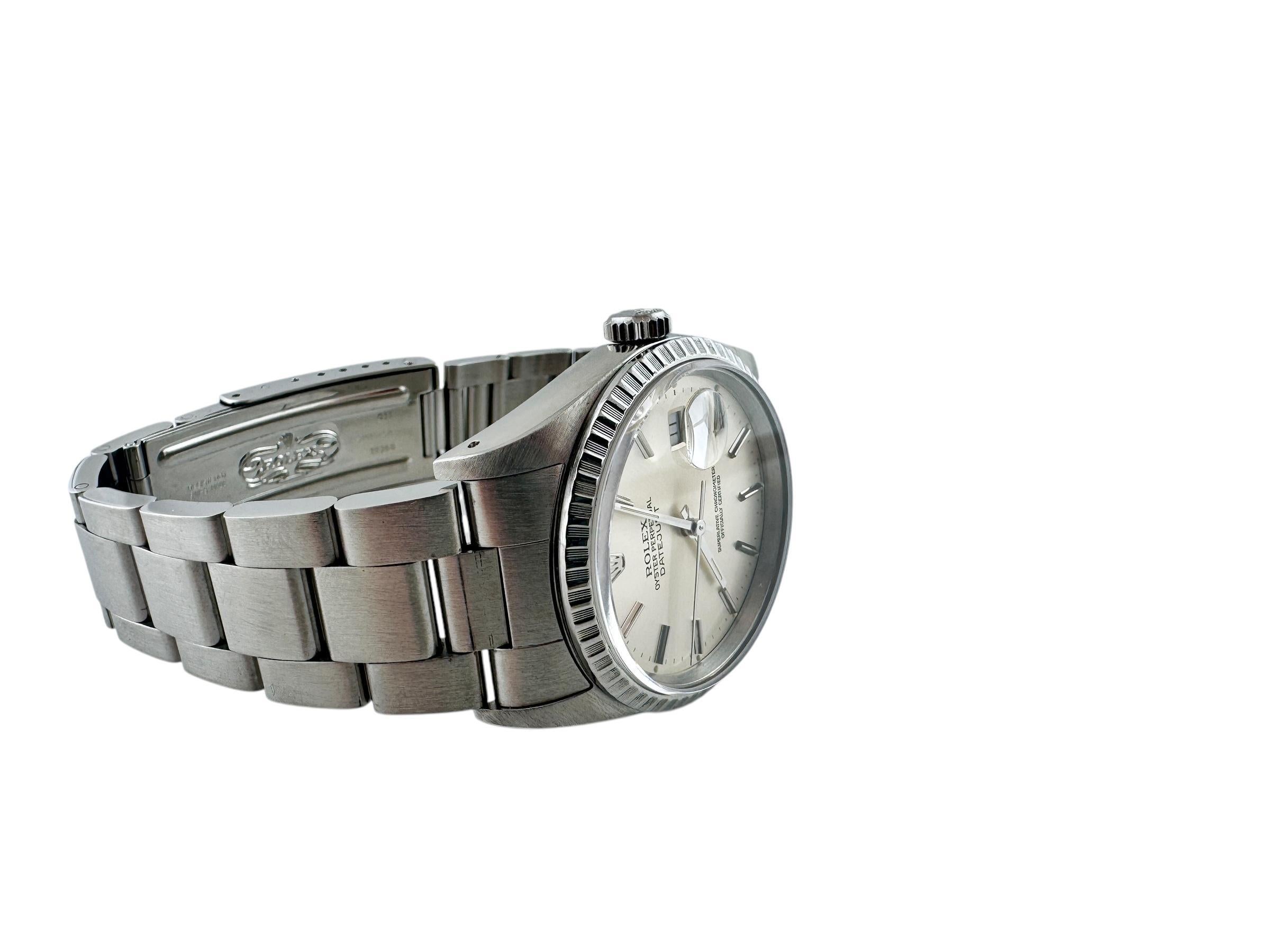 1990 Rolex Datejust 36 Men's Steel Watch 16620 Automatic Silver Dial #20661 en vente 3