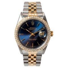 1990 Rolex Datejust 36MM 16233 Diamond Bezel Yellow Gold Stainless Steel Watch