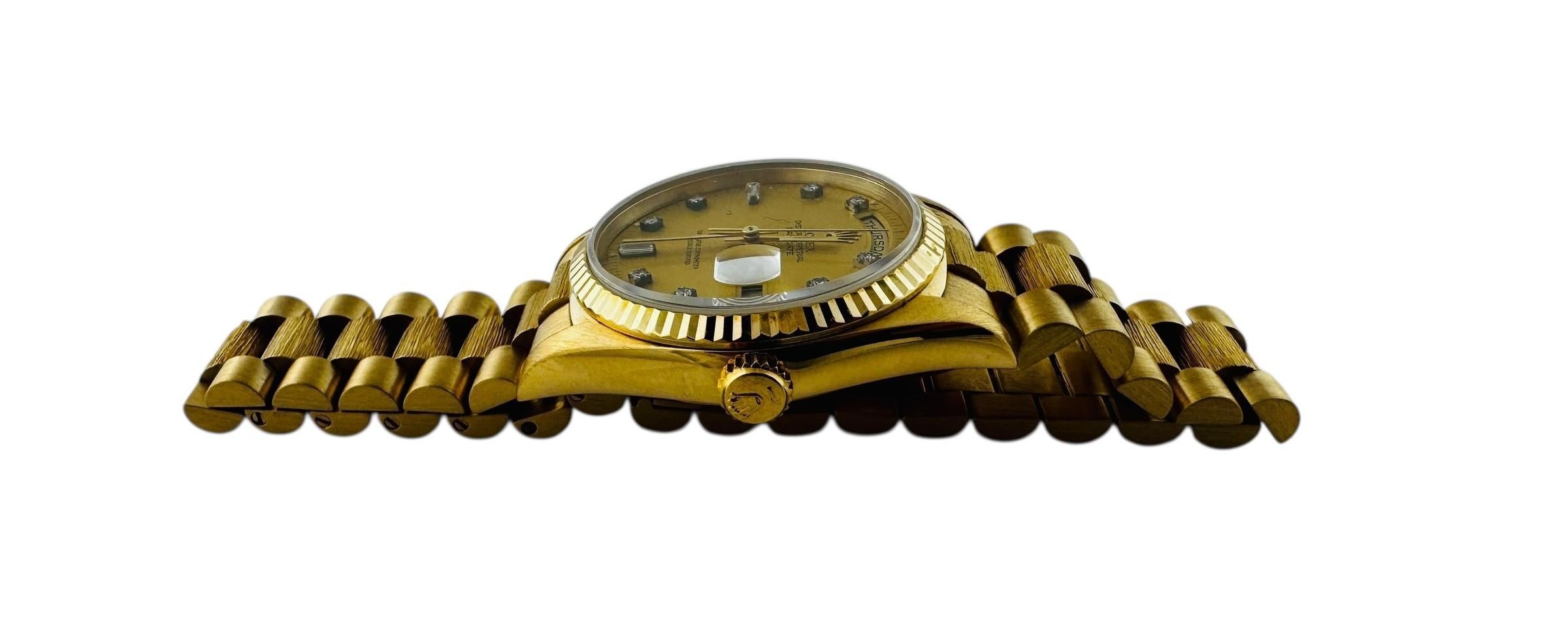 1990 Rolex Day-Date President 18248 Montre en or jaune 18K 36mm Boîte #23235 Pour hommes en vente