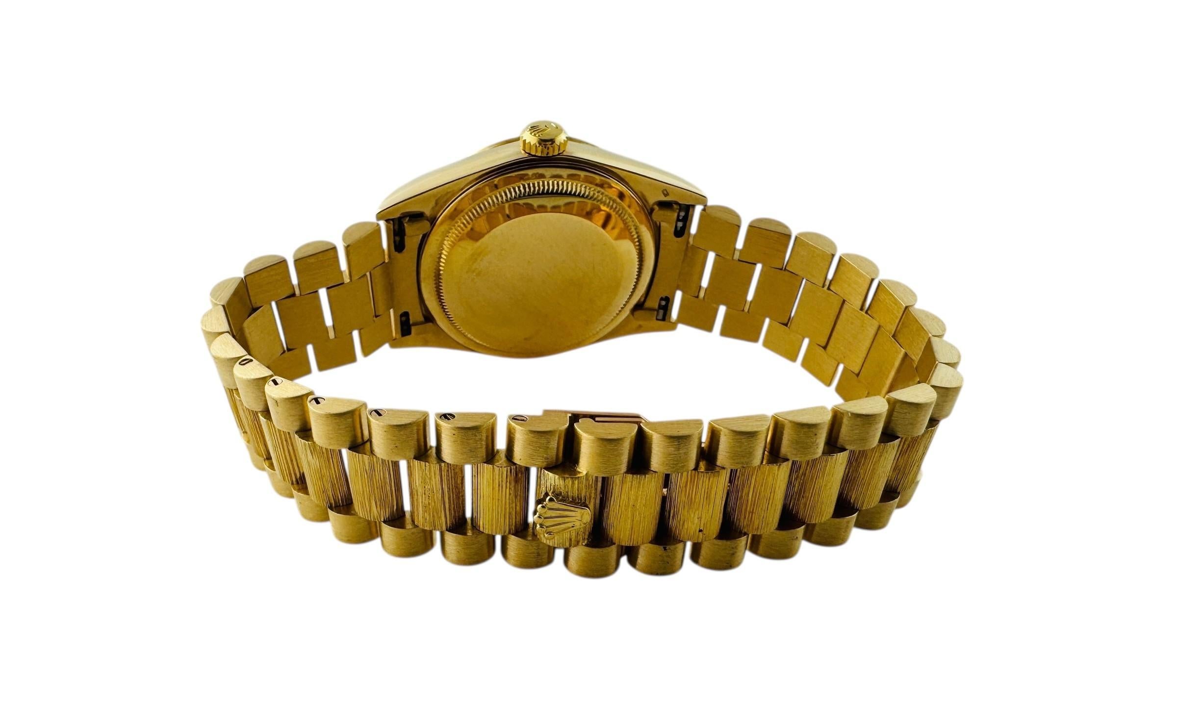 1990 Rolex Day-Date President 18248 Montre en or jaune 18K 36mm Boîte #23235 en vente 2