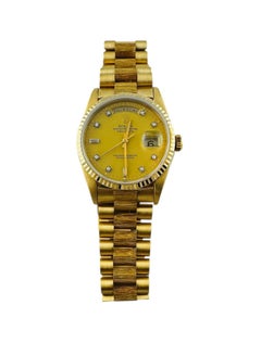 1990 Rolex Day-Date President 18248 18K Yellow Gold Watch 36mm Box #23235