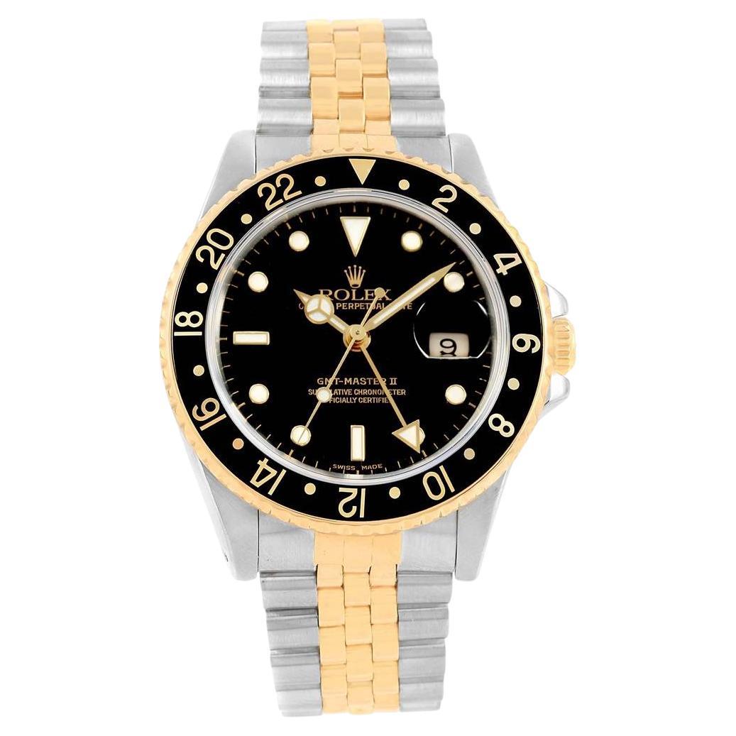 1990 Rolex GMT Master II 18K Yellow Gold and Stainless Steel