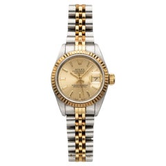 1990 Rolex Lady-Datejust 69173 Two-Tone Auto Champagne Dial 26mm