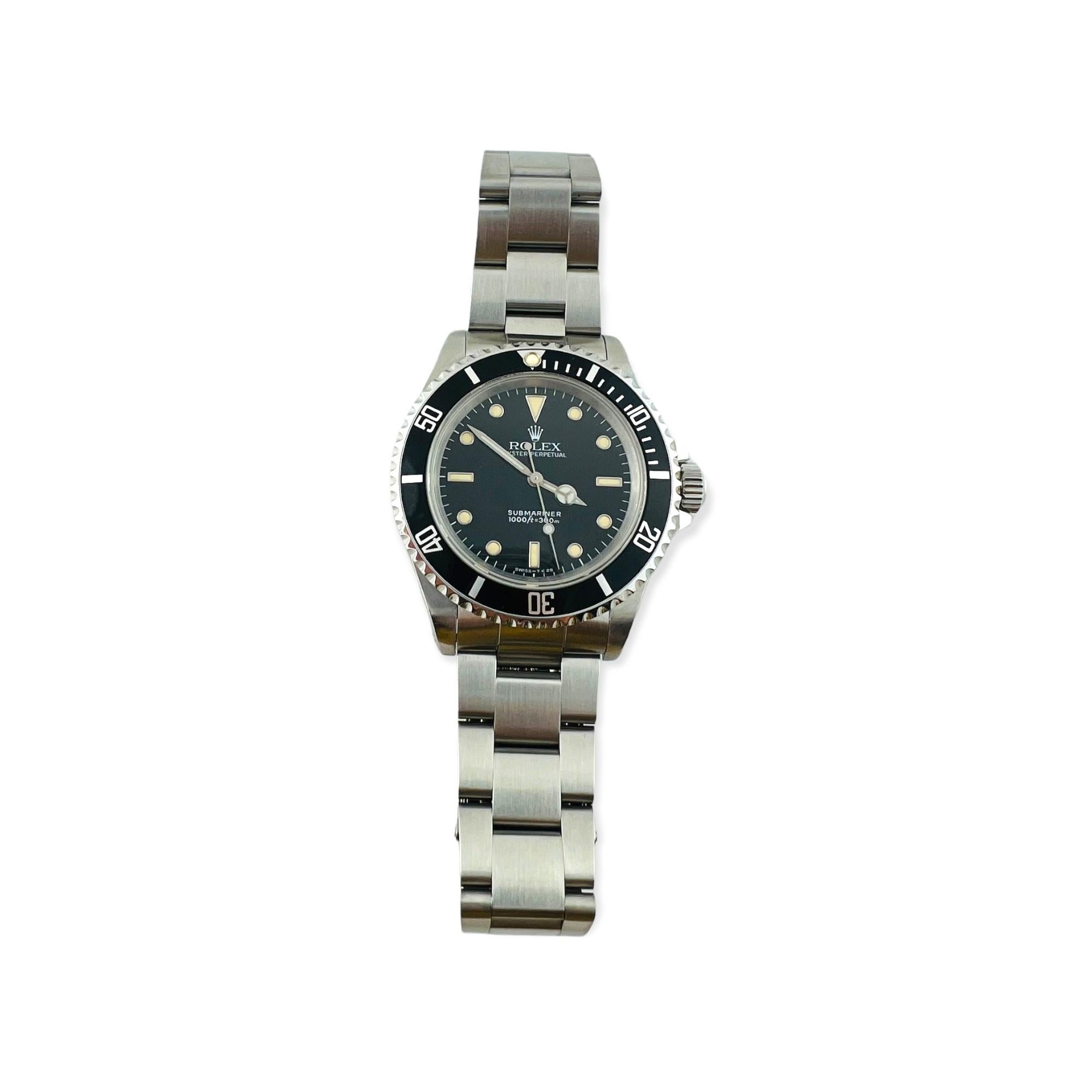1990 Rolex Submariner Men's Watch 14060 Black Dial Bezel 40mm Patina 7