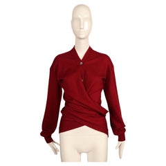 1991 ROMEO GIGLI asymmetrical wool wrap cardigan sweater