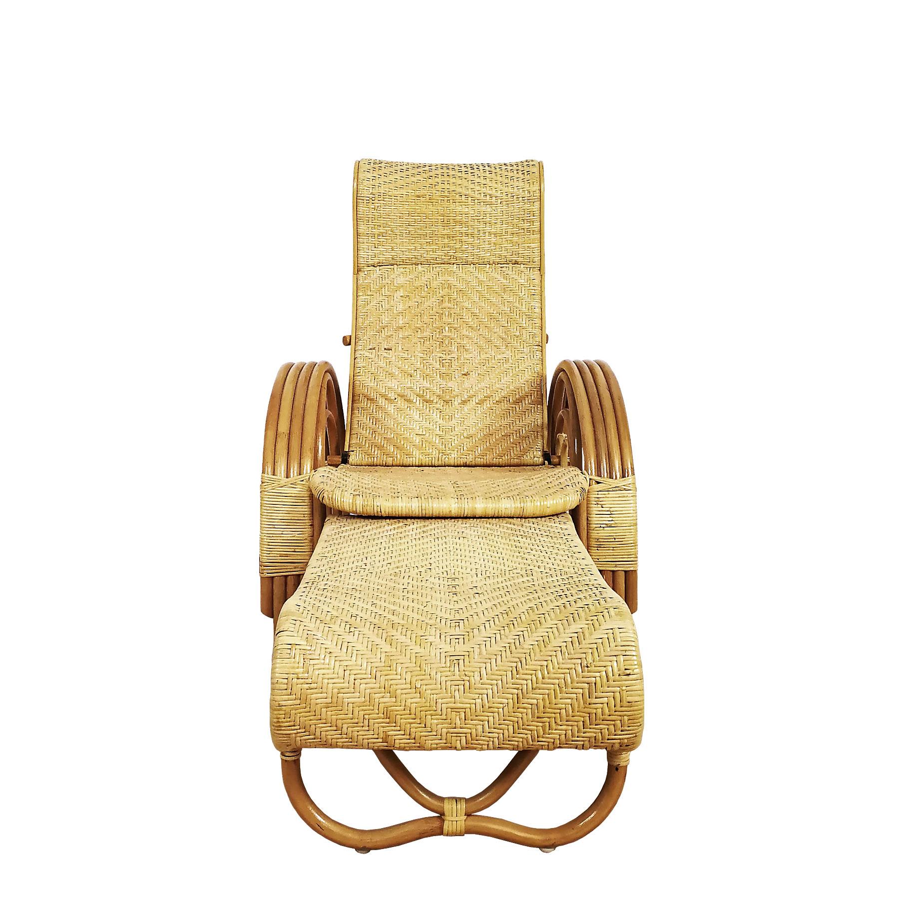 1990´s Pair of Convertible Armchairs in Rattan 'Malacca Cane' For Sale 2