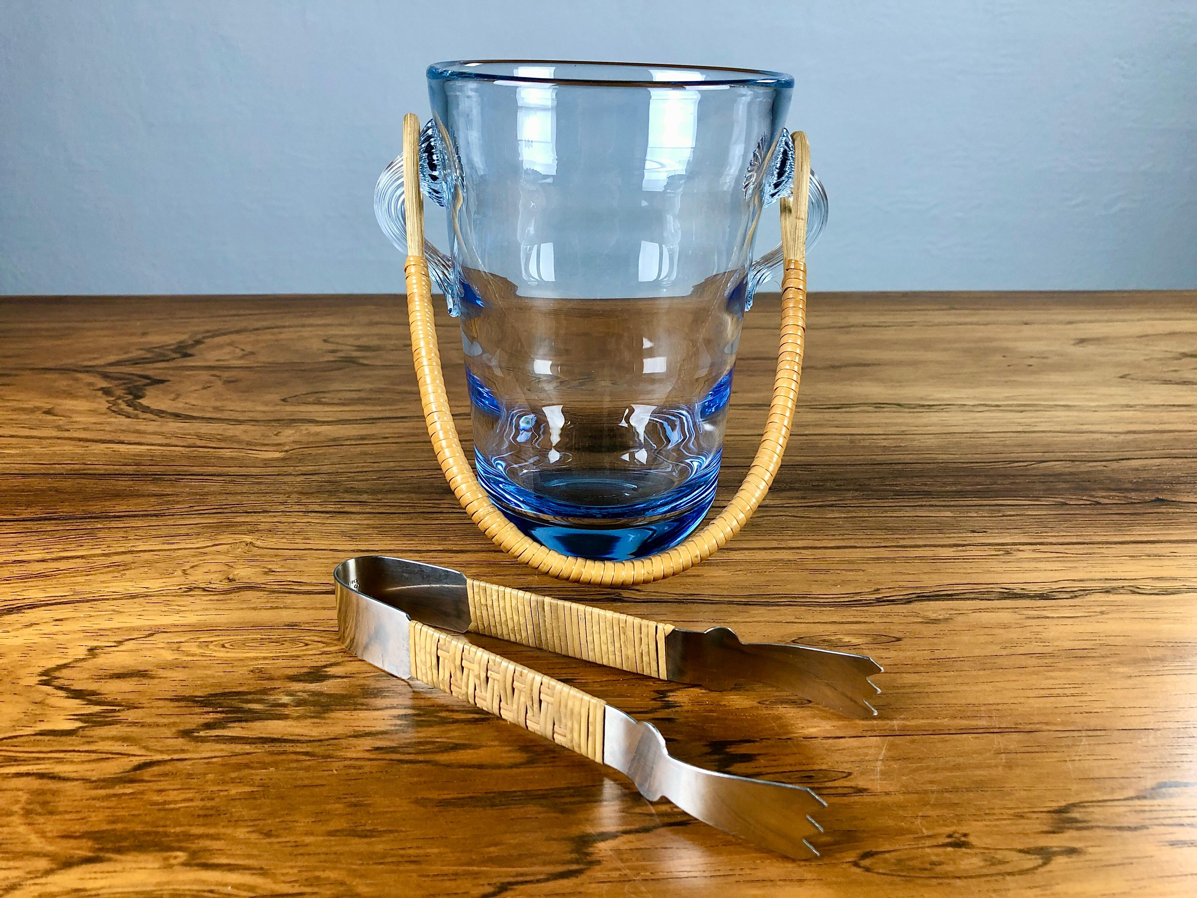 1990´s Set of Two Danish Ice Buckets in Glass by Per Lütken for Holmegaard In Good Condition In Knebel, DK