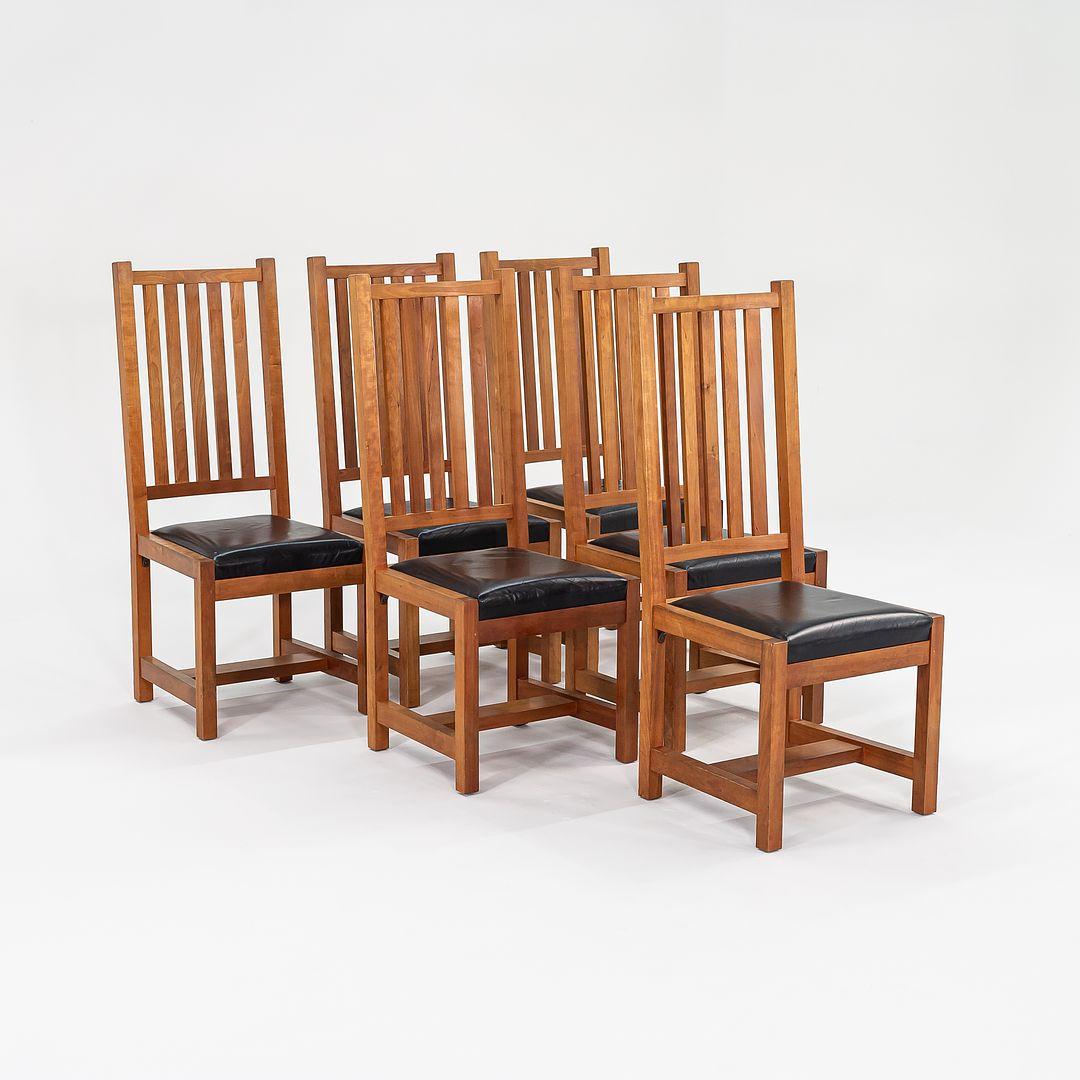 1990 Thomas Moser Slatted Mission-Style Dining Chairs in Cherry Hardwood w/ Seat For Sale 3
