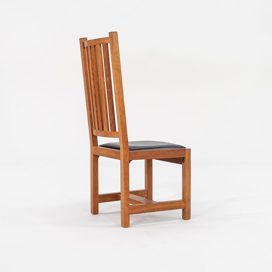 American 1990 Thomas Moser Slatted Mission-Style Dining Chairs in Cherry Hardwood w/ Seat For Sale