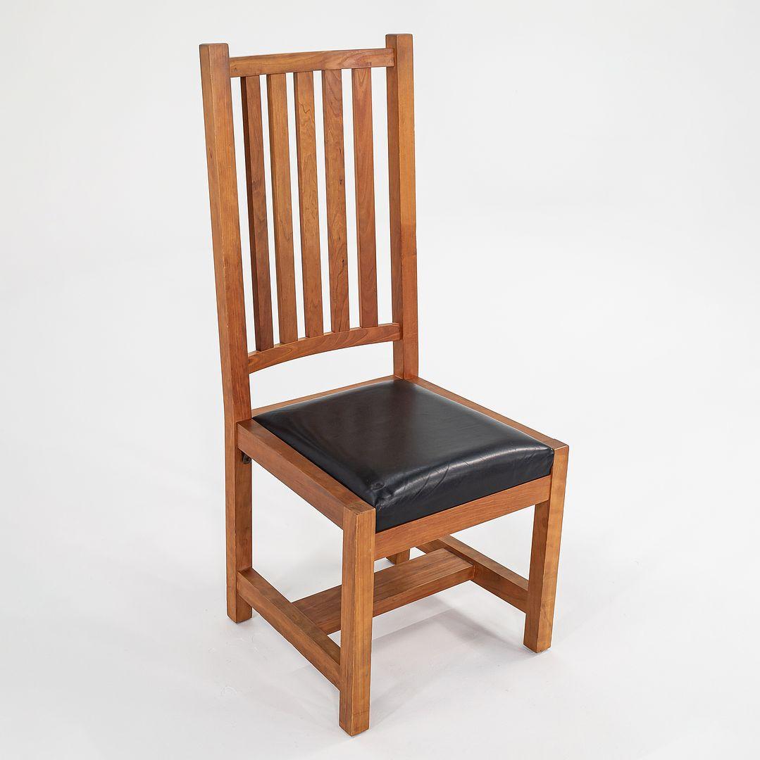 1990 Thomas Moser Slatted Mission-Style Dining Chairs in Cherry Hardwood w/ Seat For Sale 2