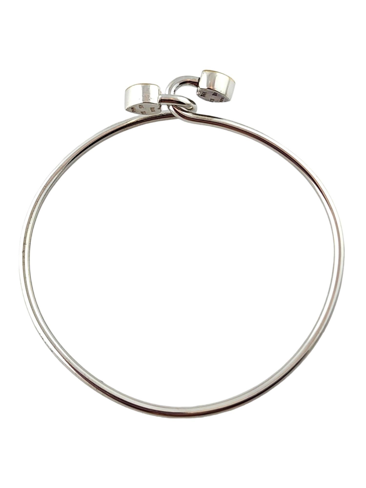 Women's 1990 Tiffany & Co Sterling 18K Yellow Gold Double Hearts Bangle Bracelet #18289