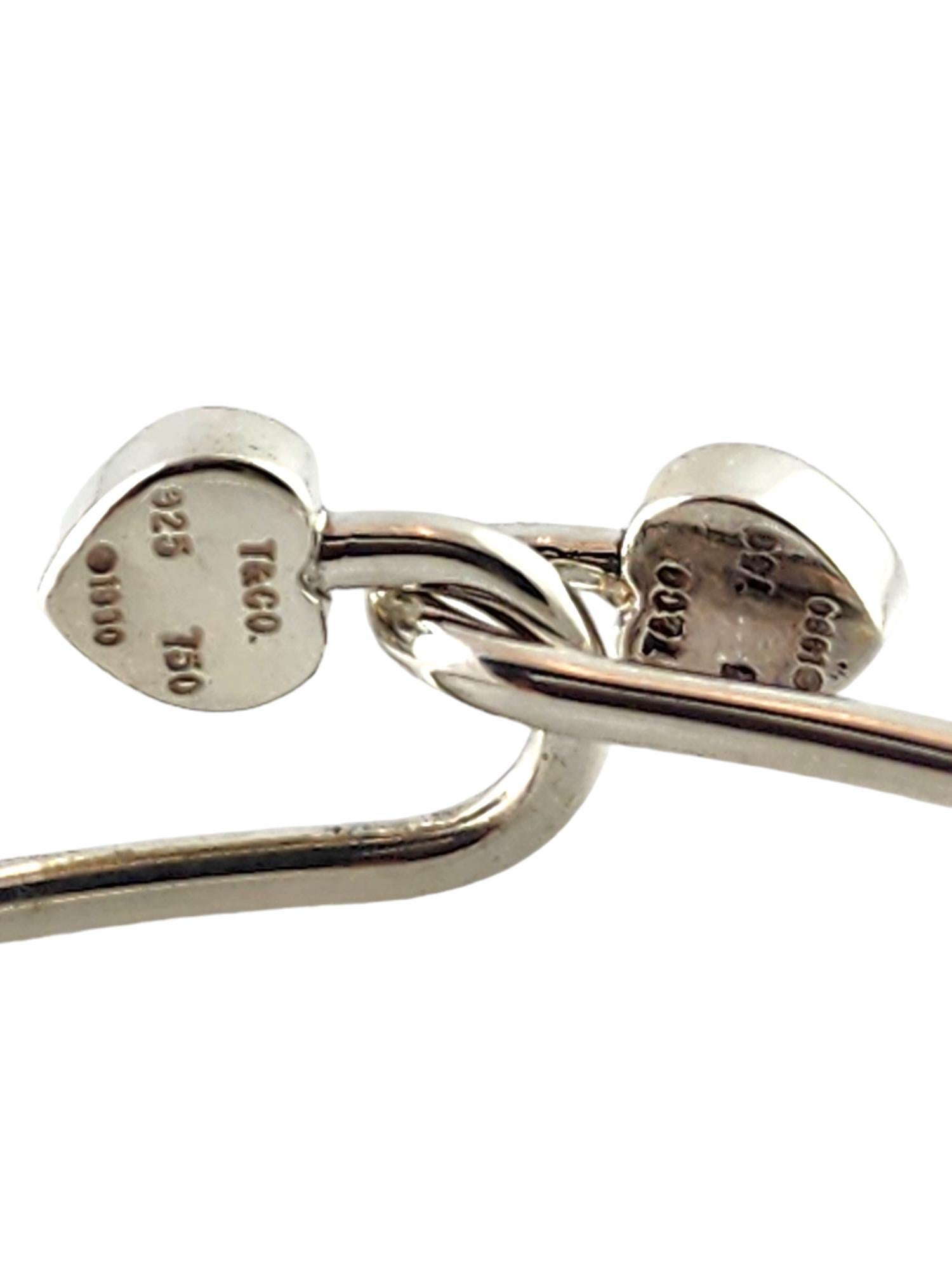 1990 Tiffany & Co Sterling 18K Yellow Gold Double Hearts Bangle Bracelet #18289 3