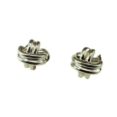 1990 Tiffany & Co. Sterling Silver Signature Cross X Earrings #21337