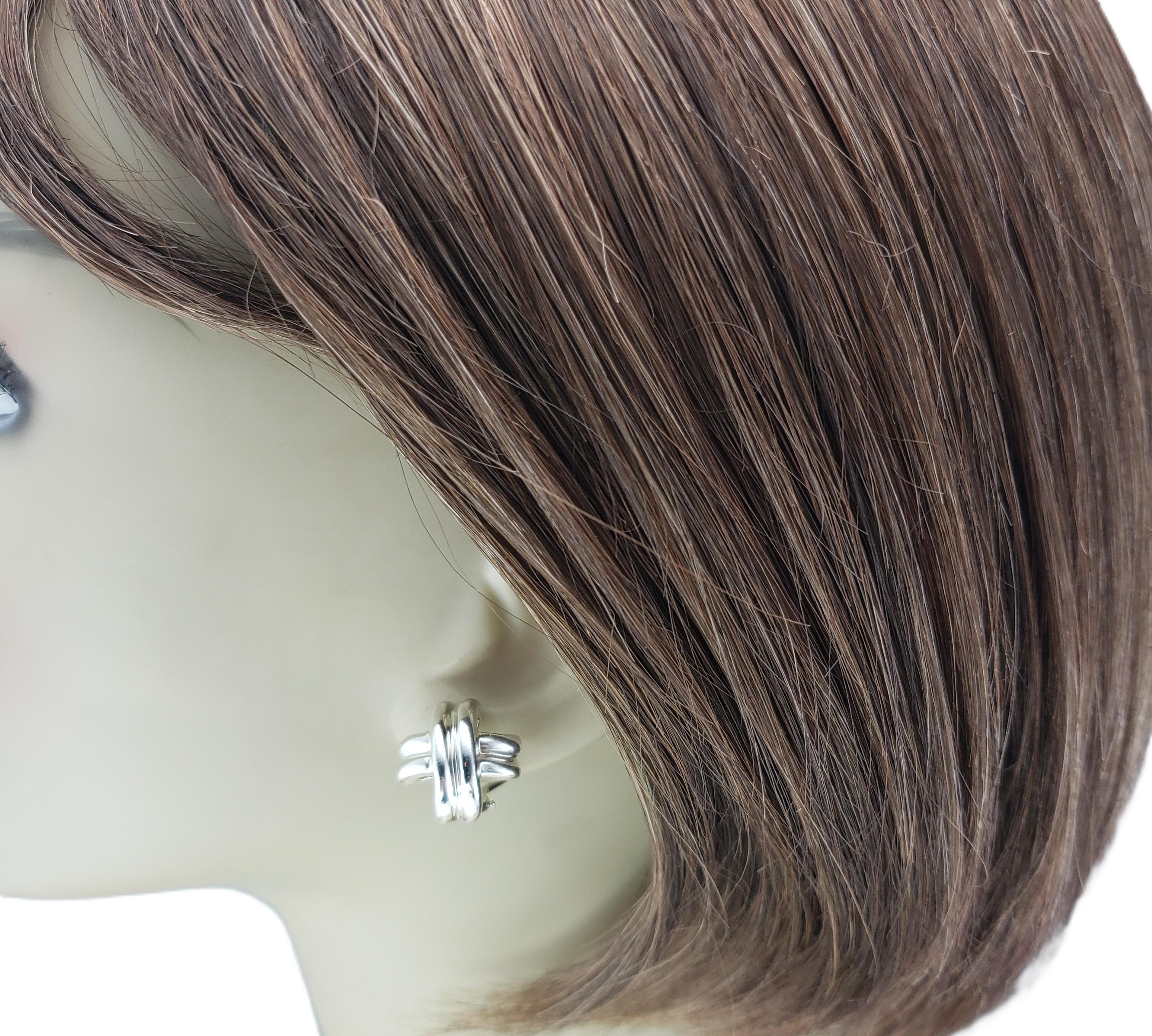 1990 Tiffany & Co. Sterling Silver Signature Cross X Earrings #21337 3