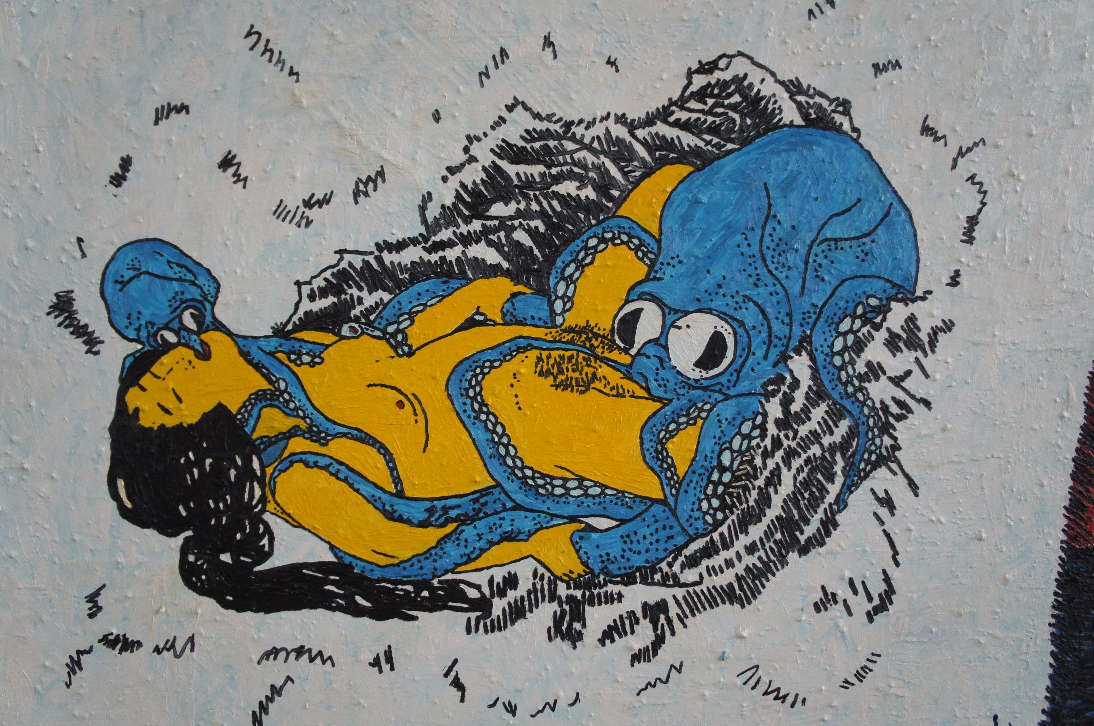 1990 Ohne Titel '216::63::217' von Jane Hammond Expressionismus Hentai Akt Oktopus (Nordamerikanisch) im Angebot