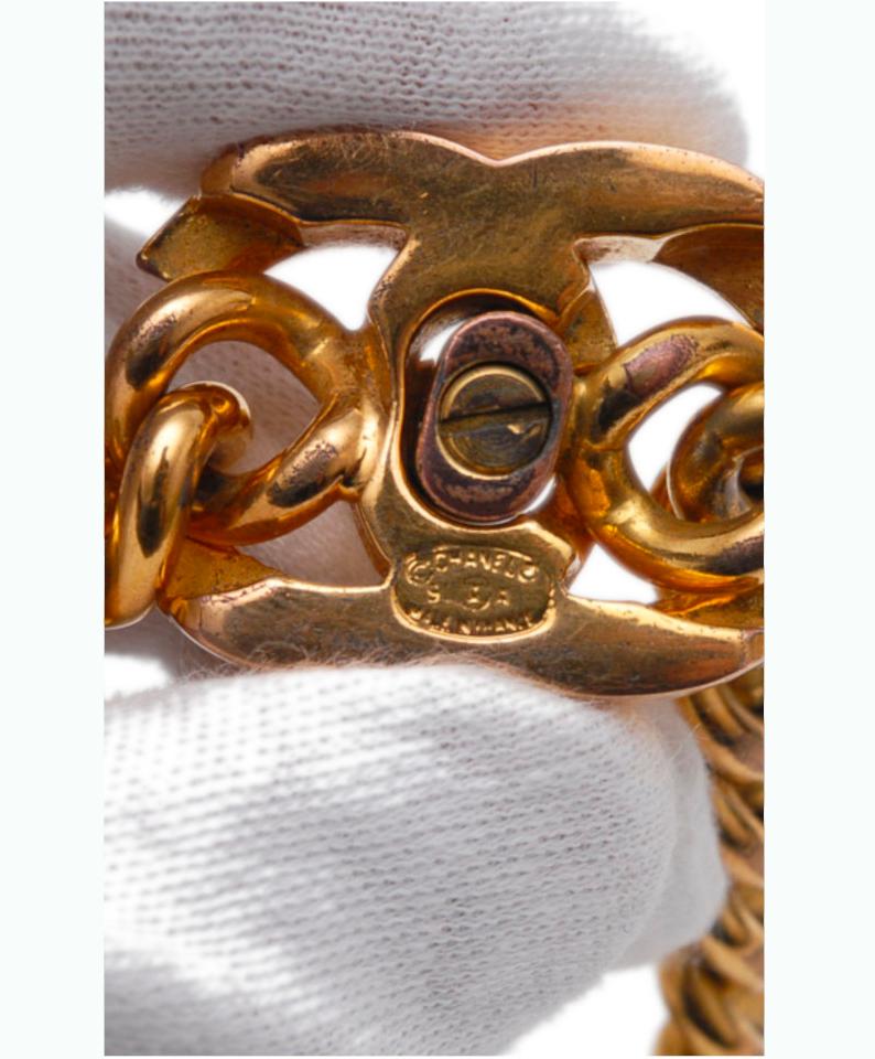 Contemporary 1990 Vintage Chanel CC Turnlock Chain Bracelet 