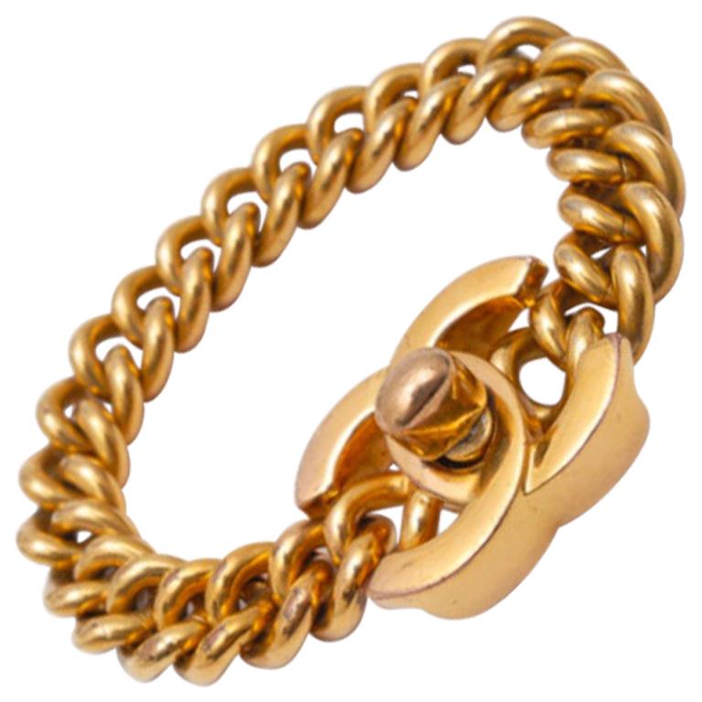 Vintage Brass Chain Bracelet - For Sale on 1stDibs