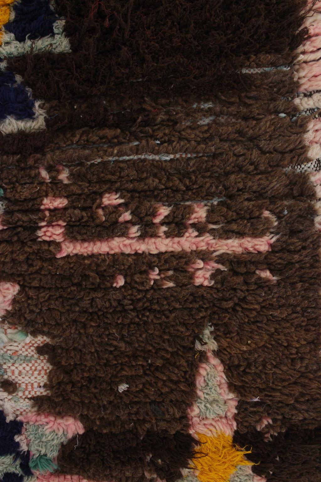 1990 vintage Moroccan Azilal runner rug - Brown/pink - 3x8.7feet / 93x265cm For Sale 10