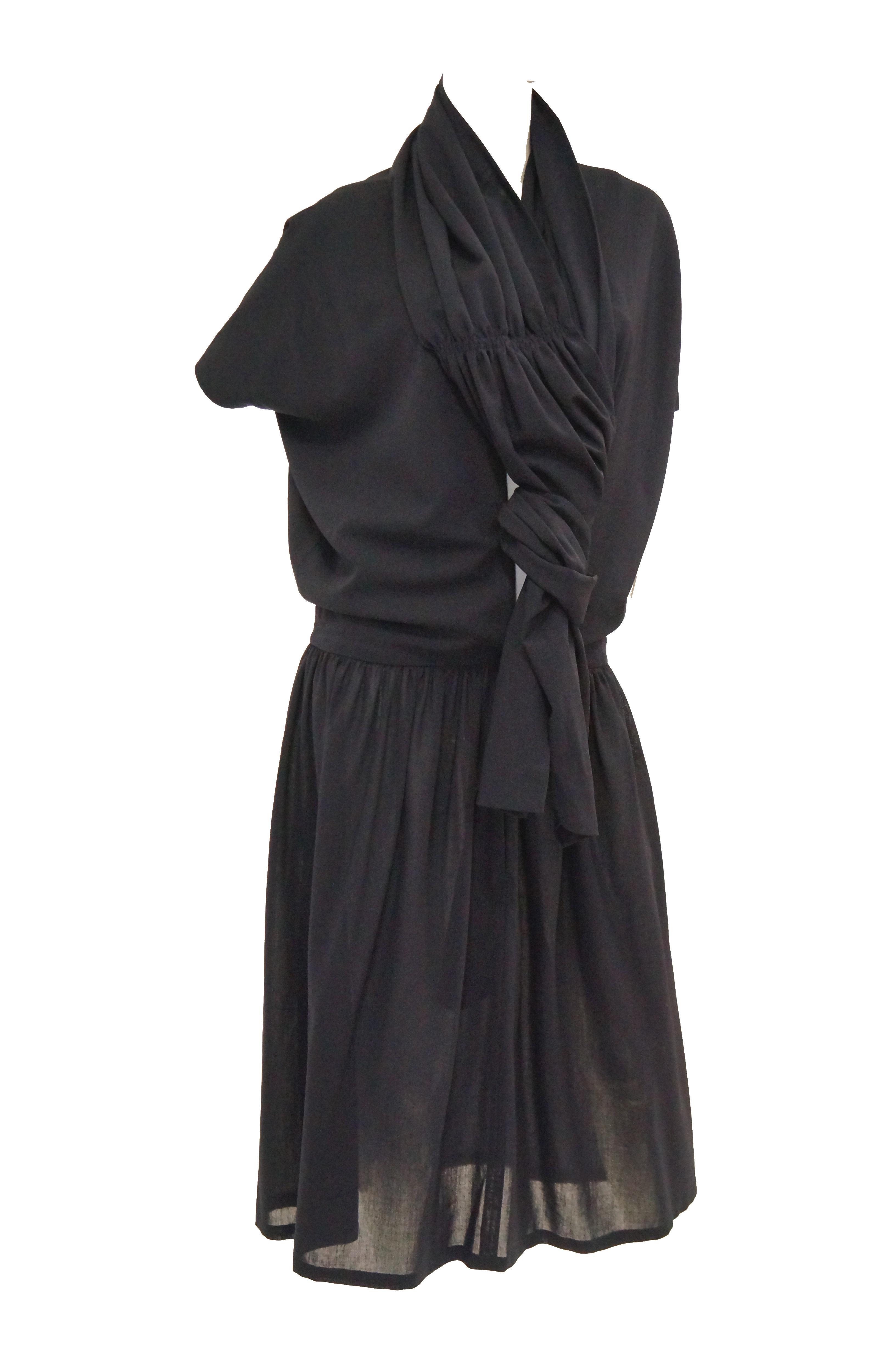 Women's 1990 Yohji Yamamoto Avant Garde Open Back Wool Dress  For Sale
