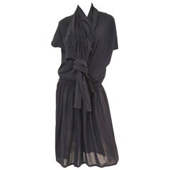 Vintage 1990 Yohji Yamamoto Avant Garde Open Back Wool Dress
