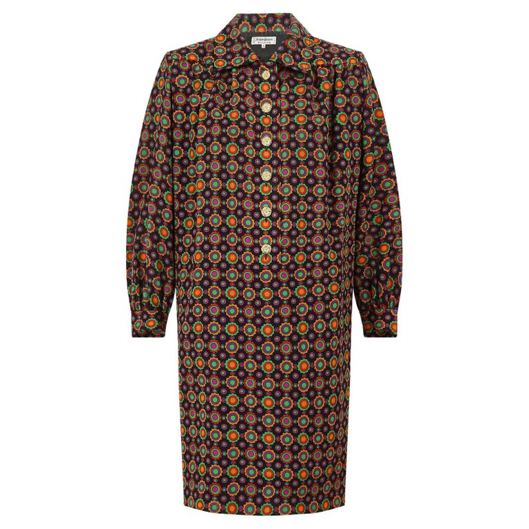 yves saint laurent classic dress Vintage Yves Saint Laurent Summer Silk Dress 1984
