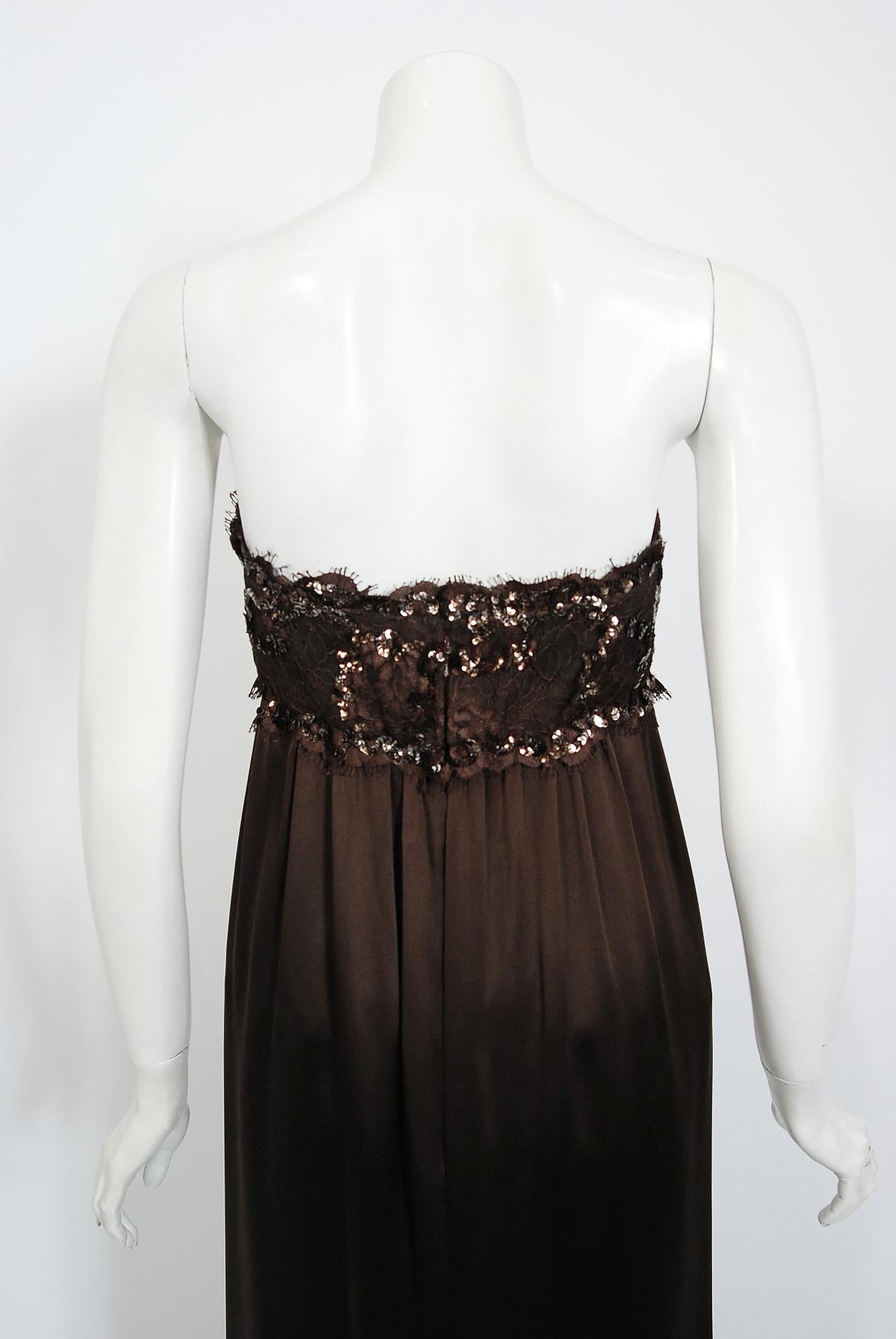 Women's Vintage 1990 Yves Saint Laurent Haute Couture Documented Sculpted Strapless Gown For Sale