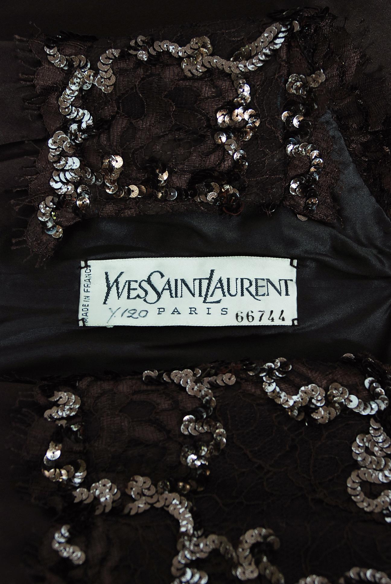 Vintage 1990 Yves Saint Laurent Haute Couture Documented Sculpted Strapless Gown For Sale 1