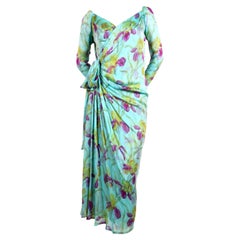 1990 Yves Saint Laurent haute couture abito floreale in seta mousseline RUNWAY