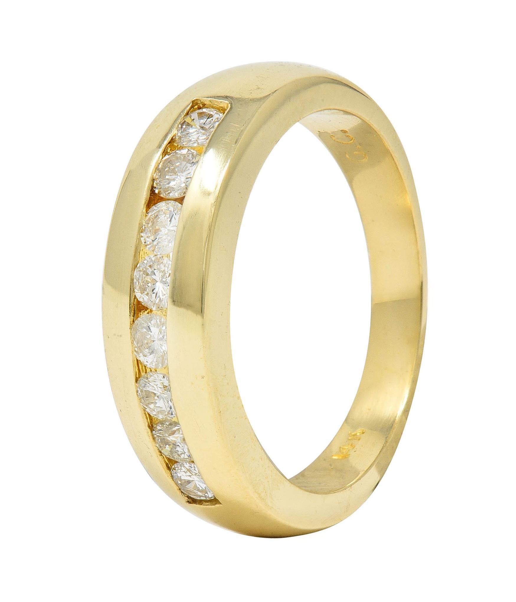 Bague vintage en or jaune 14 carats avec diamants 0,48 carat, années 1990 en vente 5