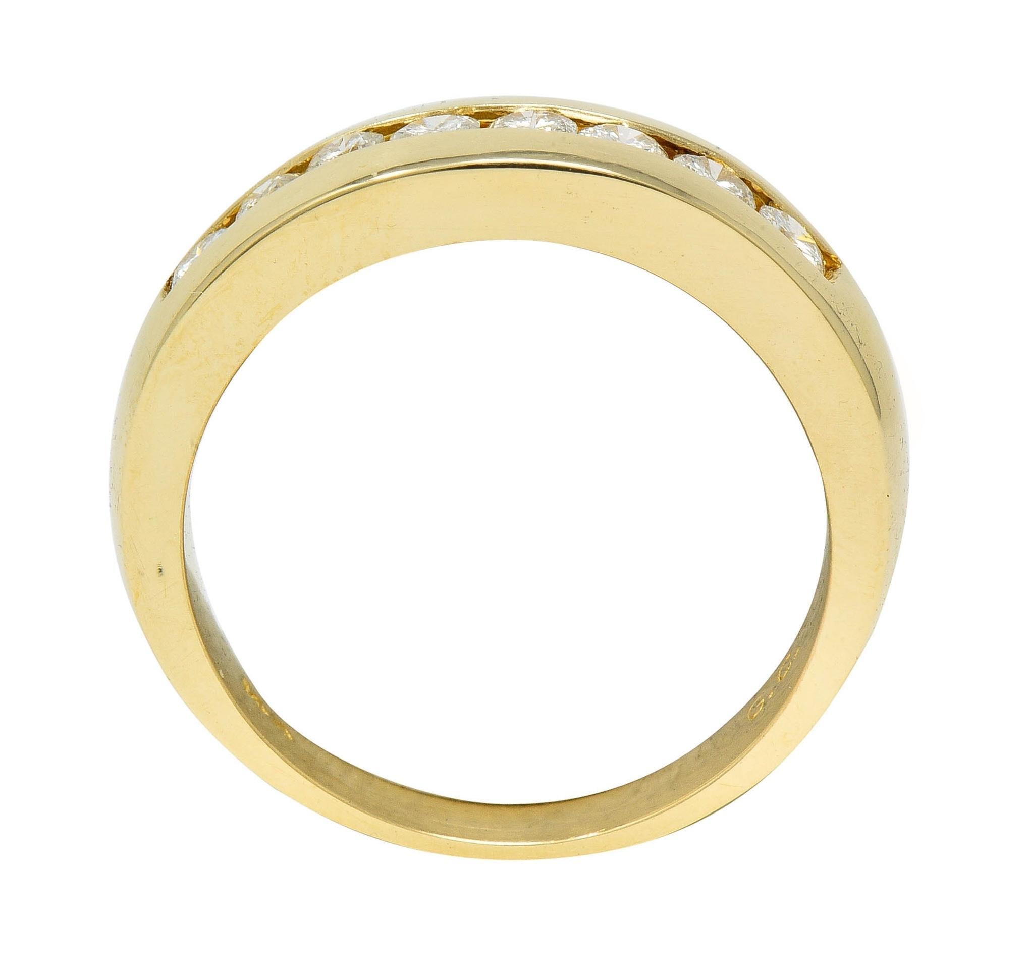 Bague vintage en or jaune 14 carats avec diamants 0,48 carat, années 1990 en vente 6