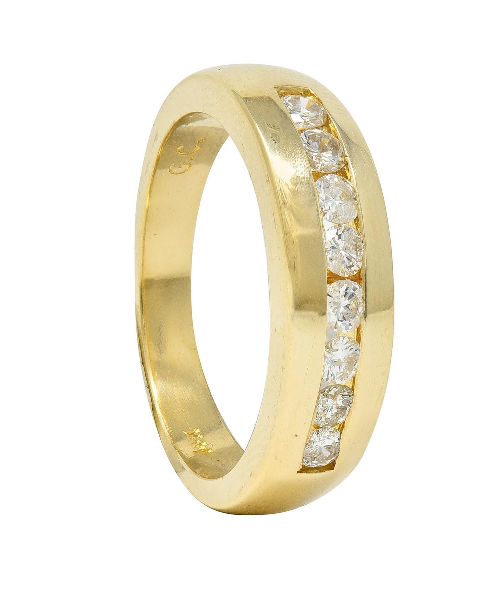 Bague vintage en or jaune 14 carats avec diamants 0,48 carat, années 1990 en vente 7
