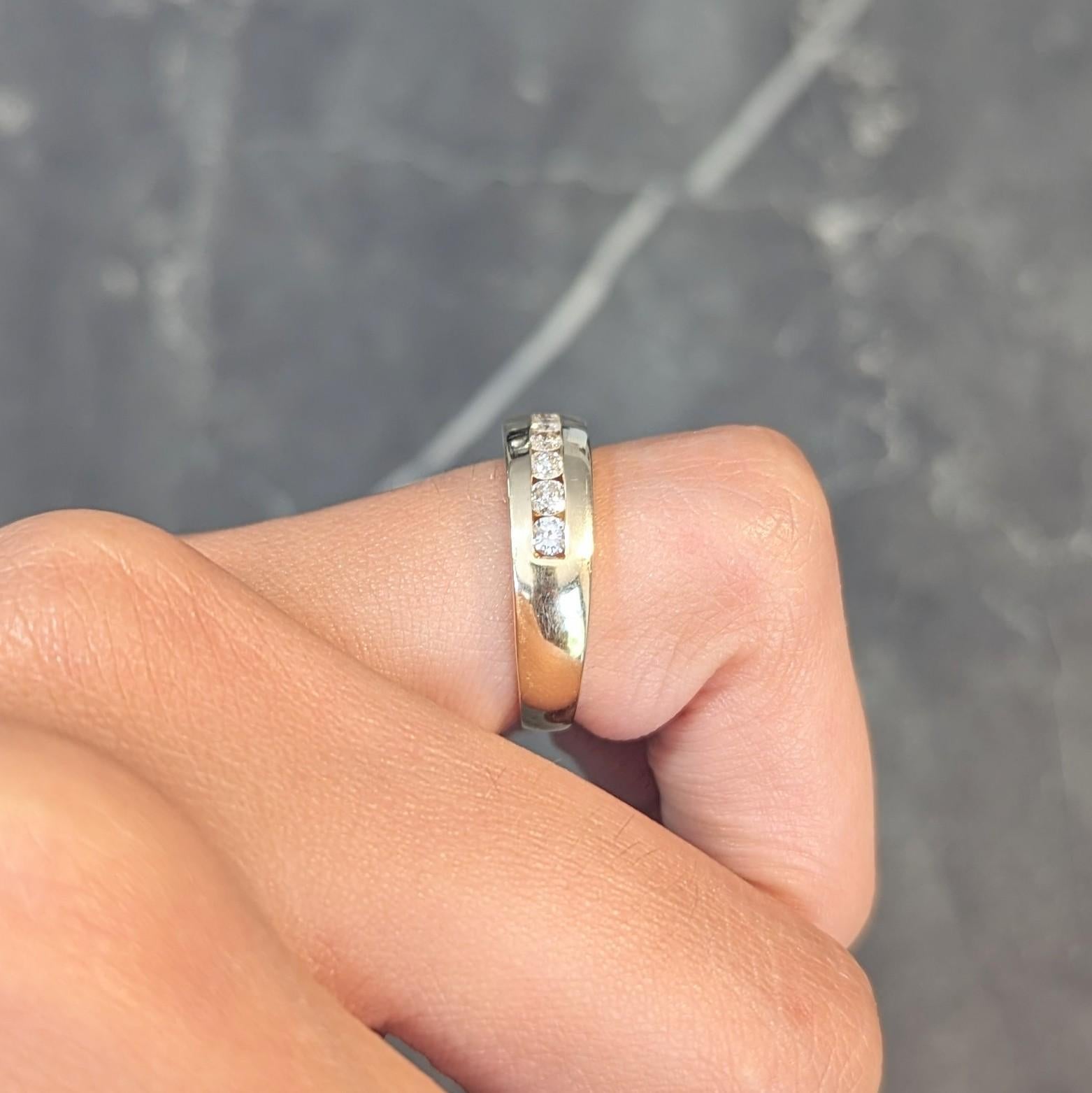 Bague vintage en or jaune 14 carats avec diamants 0,48 carat, années 1990 en vente 9