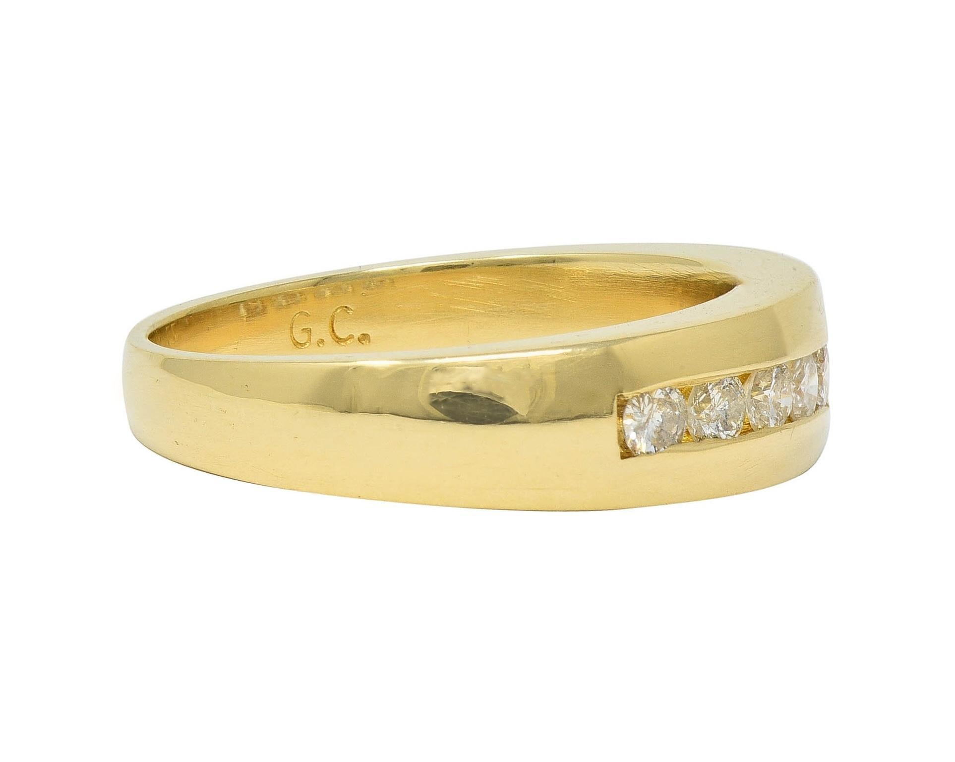 Bague vintage en or jaune 14 carats avec diamants 0,48 carat, années 1990 Excellent état - En vente à Philadelphia, PA