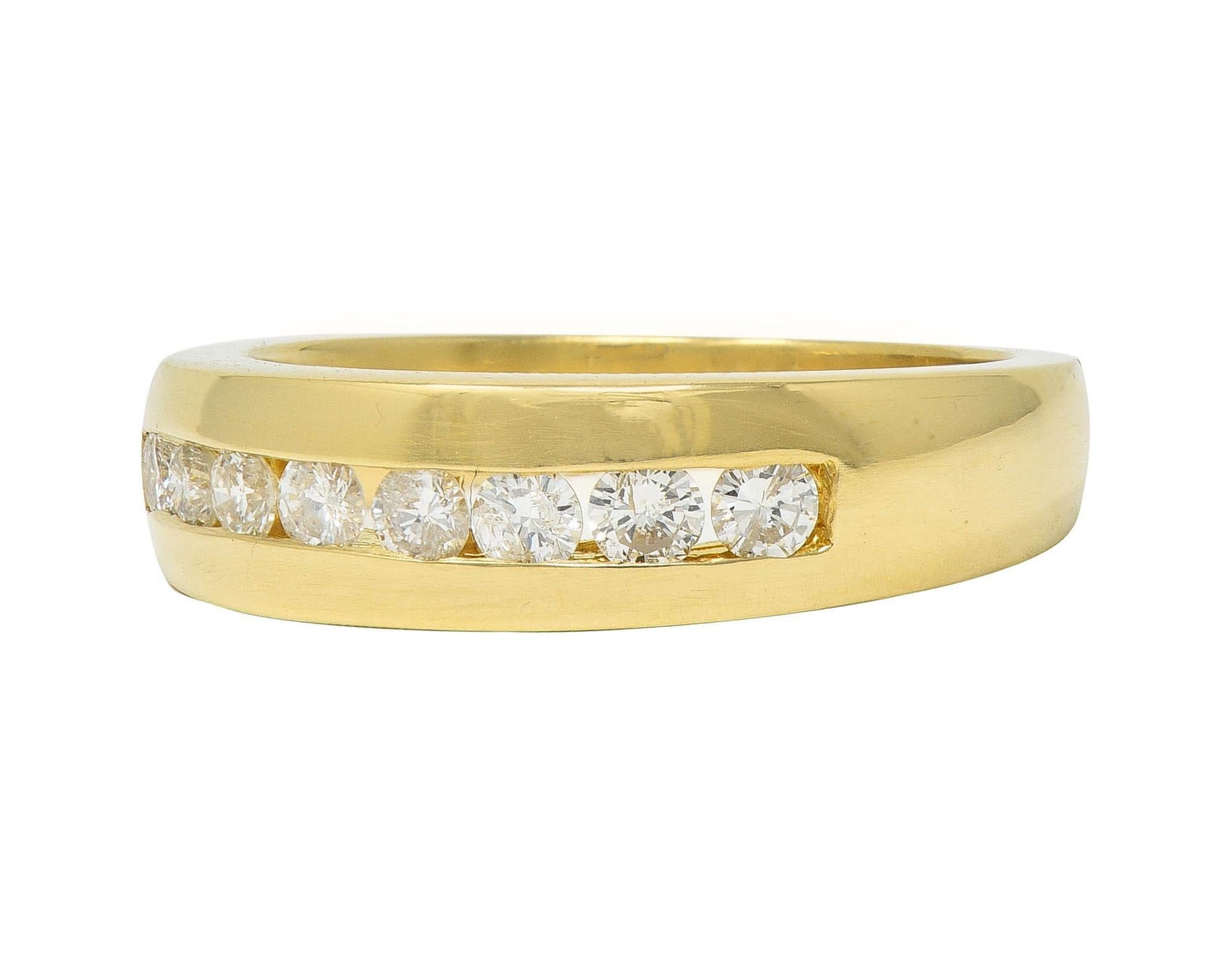 Bague vintage en or jaune 14 carats avec diamants 0,48 carat, années 1990 en vente 2