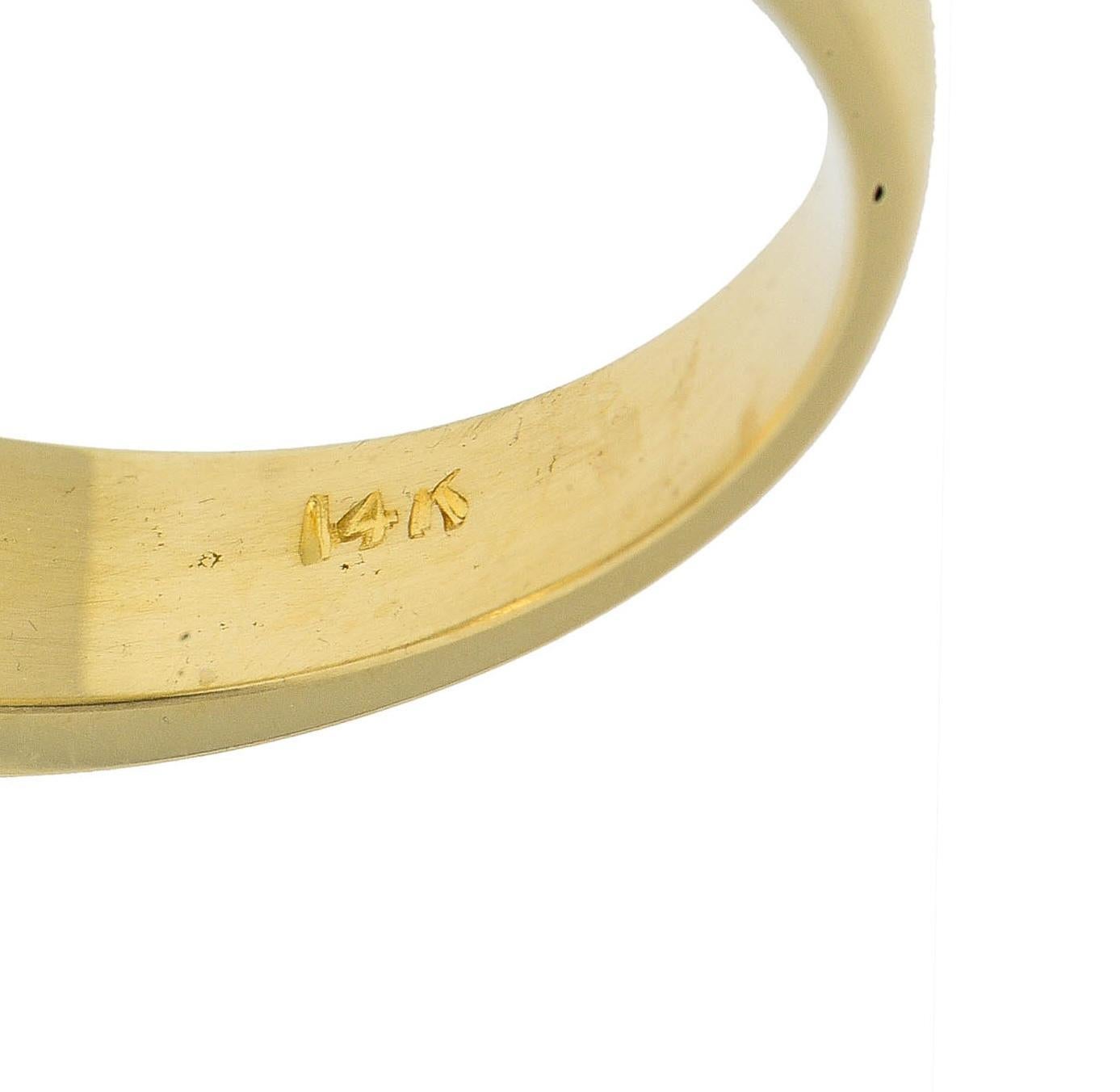 Bague vintage en or jaune 14 carats avec diamants 0,48 carat, années 1990 en vente 4