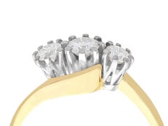 0.54 Carat Diamond and Yellow Gold Trilogy Twist Ring