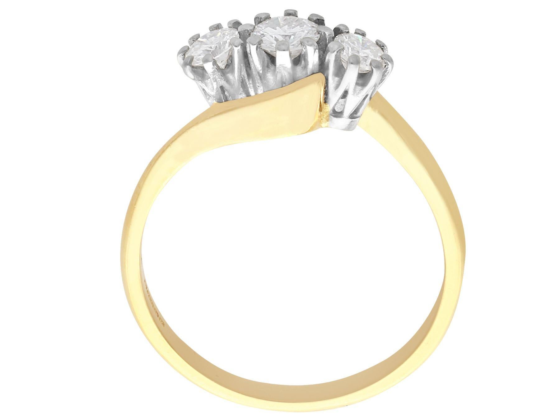 trilogy engagement ring gold