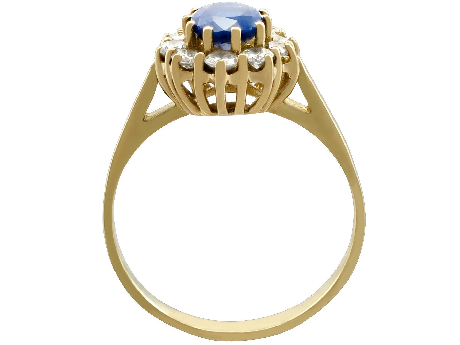 Women's 1990s 1.05 Carat Sapphire Diamond Gold Cocktail Ring