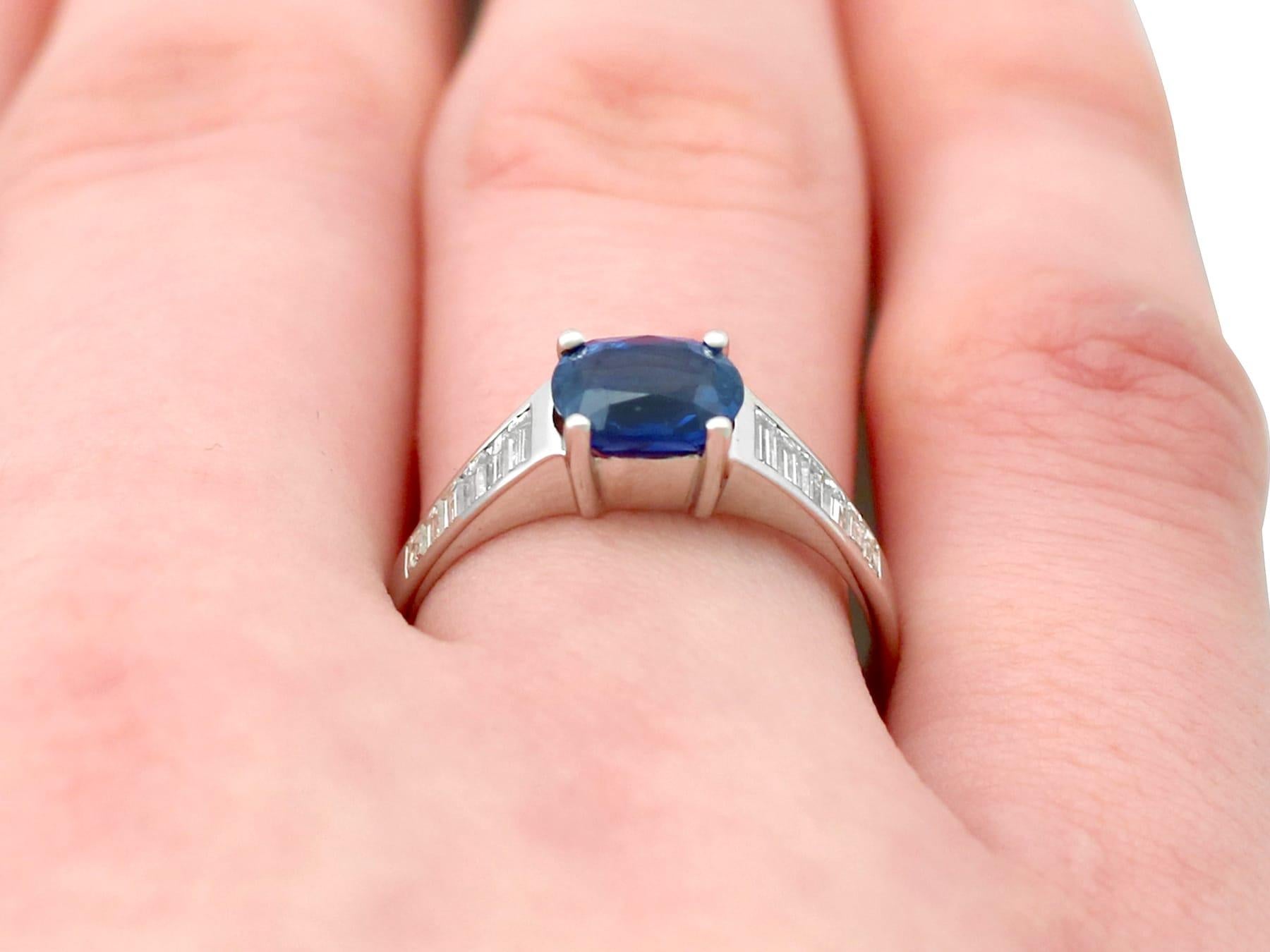 1990s 1.20 Carat Oval Cut Sapphire Diamond White Gold Cocktail Ring For Sale 7