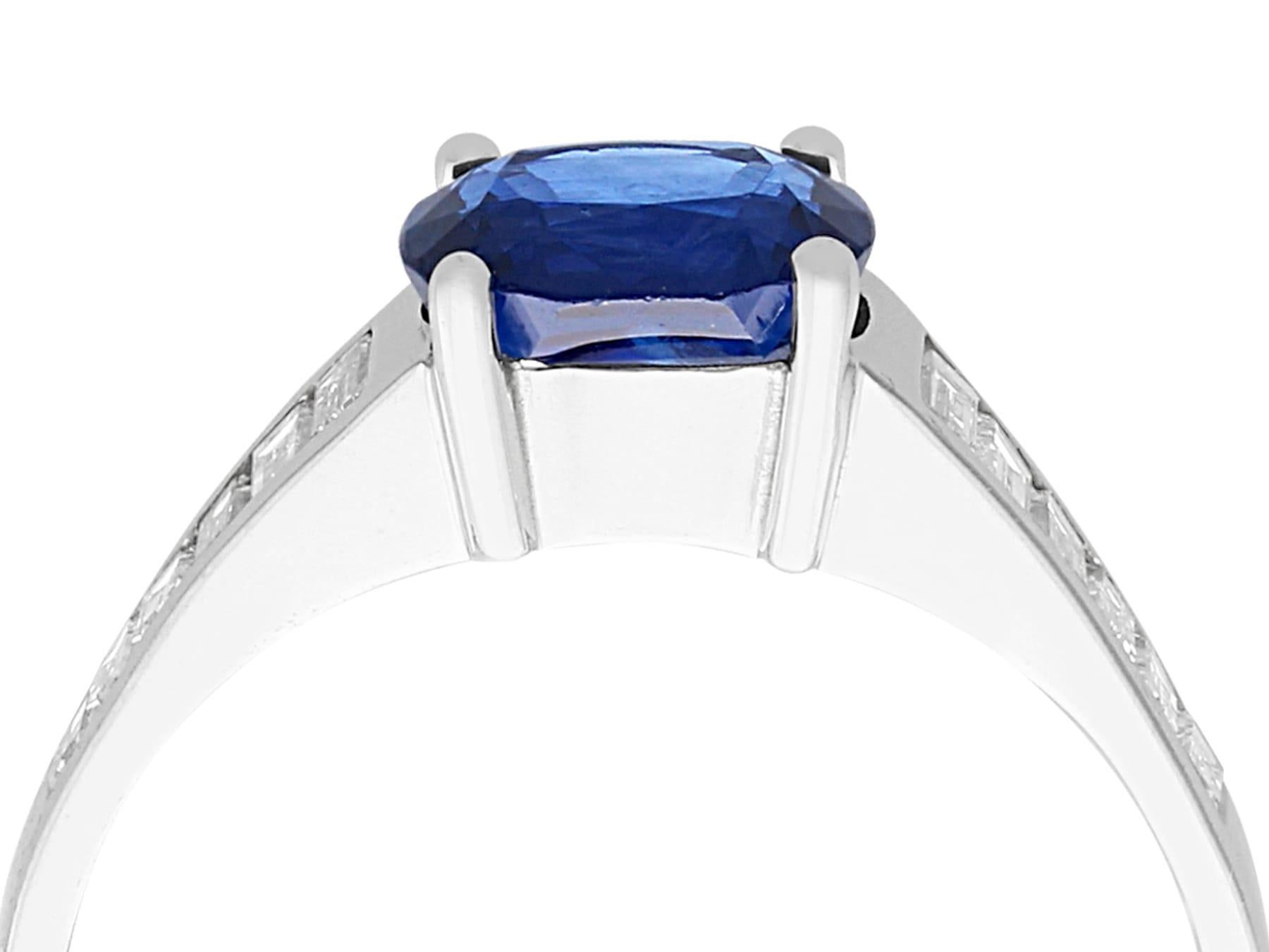 1990s 1.20 Carat Oval Cut Sapphire Diamond White Gold Cocktail Ring In Excellent Condition For Sale In Jesmond, Newcastle Upon Tyne
