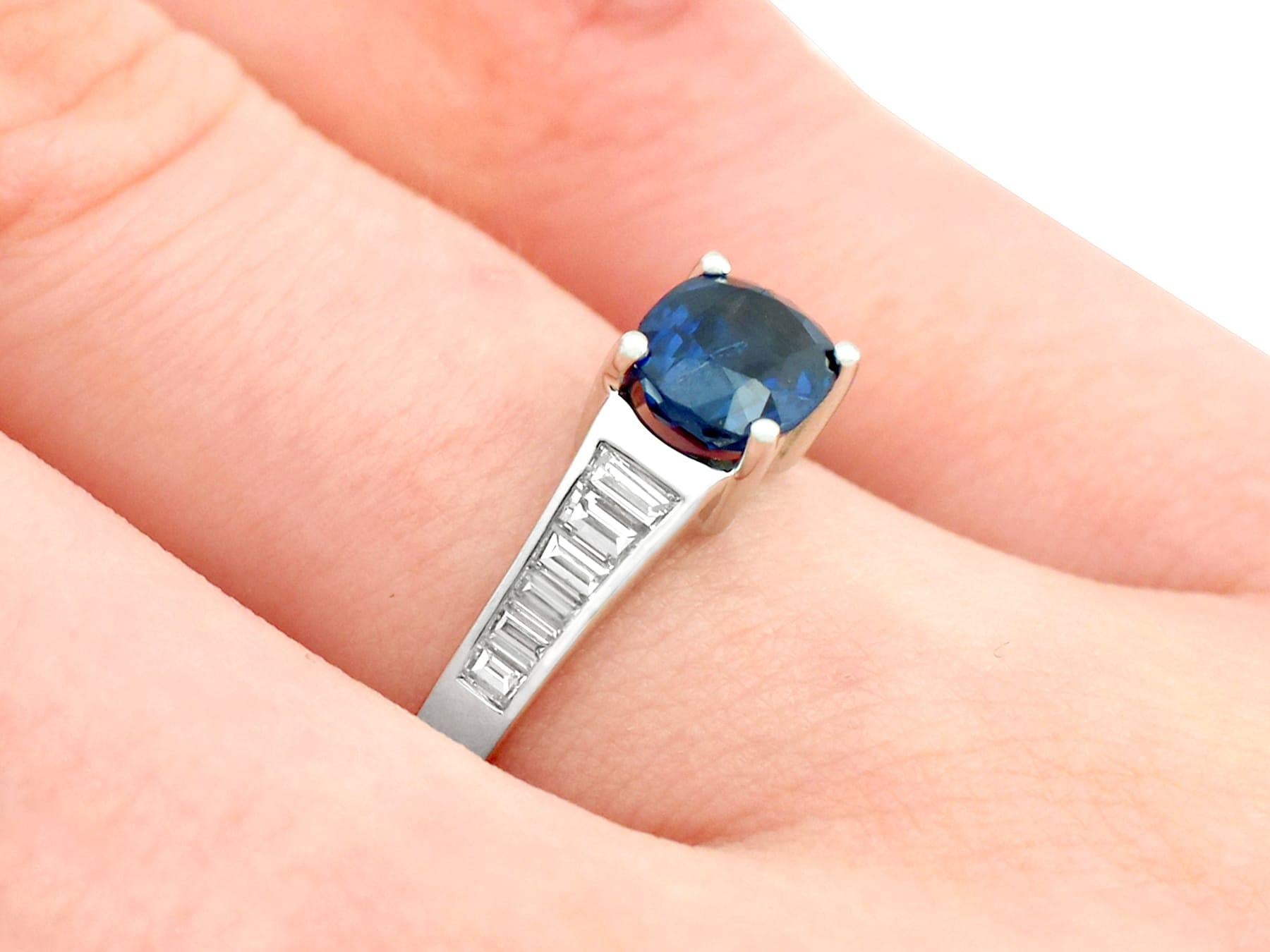 1990s 1.20 Carat Oval Cut Sapphire Diamond White Gold Cocktail Ring For Sale 6