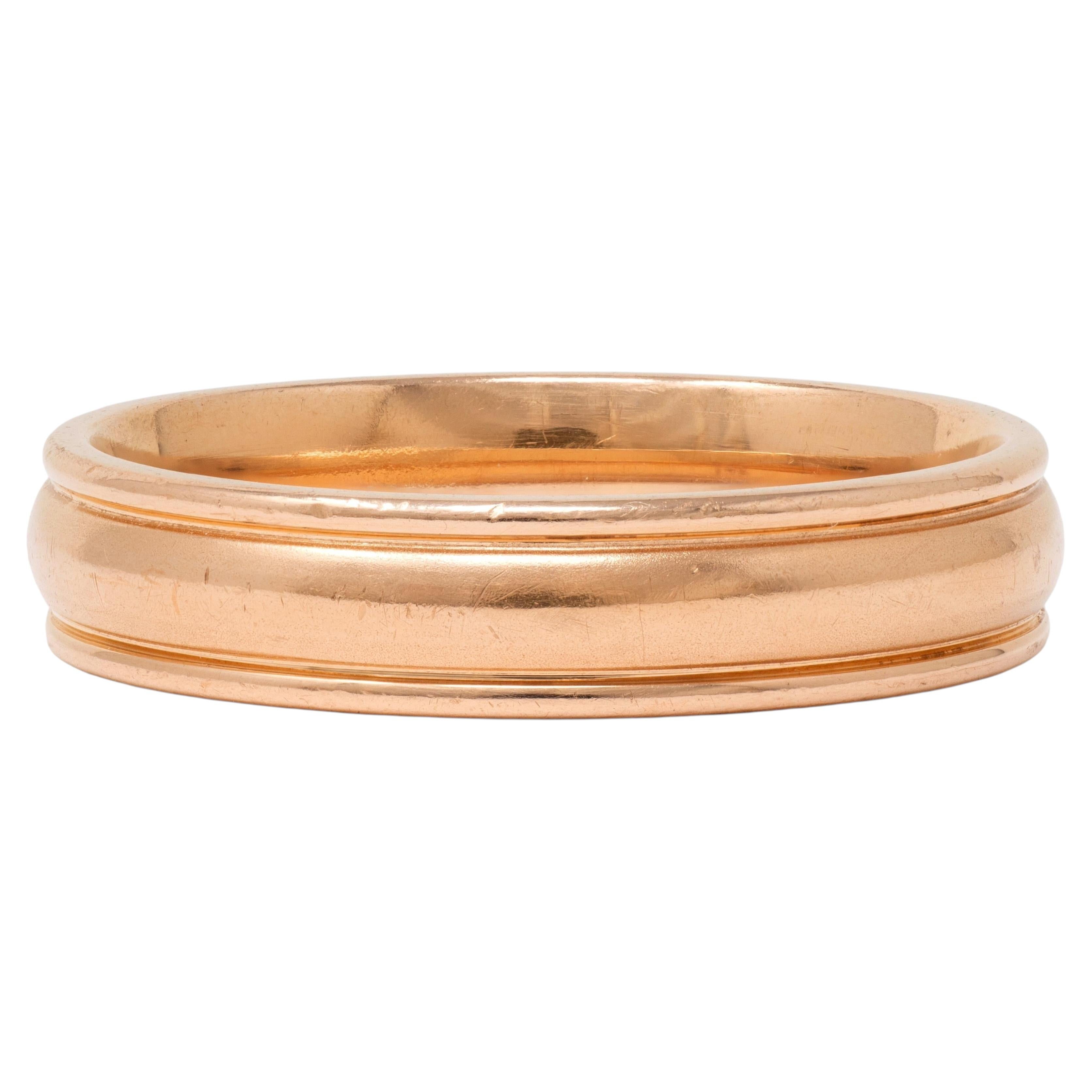 1990's 14 Karat Rose Gold Vintage Fluted Wedding Band Ring