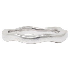 1990's 14 Karat White Gold Vintage Squiggle Band Ring