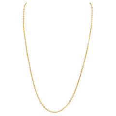 1990s 14 Karat Yellow Gold 24 1/4 IN Vintage Cable Link Chain Necklace