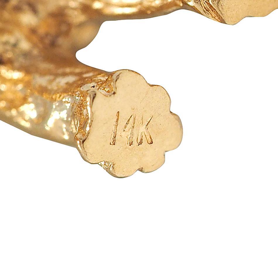 1990's Oro Amarillo de 14 Kilates Colgante Vintage Cabeza de Elefante en venta 1