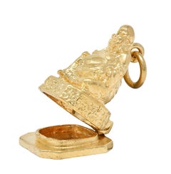 1990's 14 Karat Yellow Gold Vintage Buddha Pendant Locket Charm