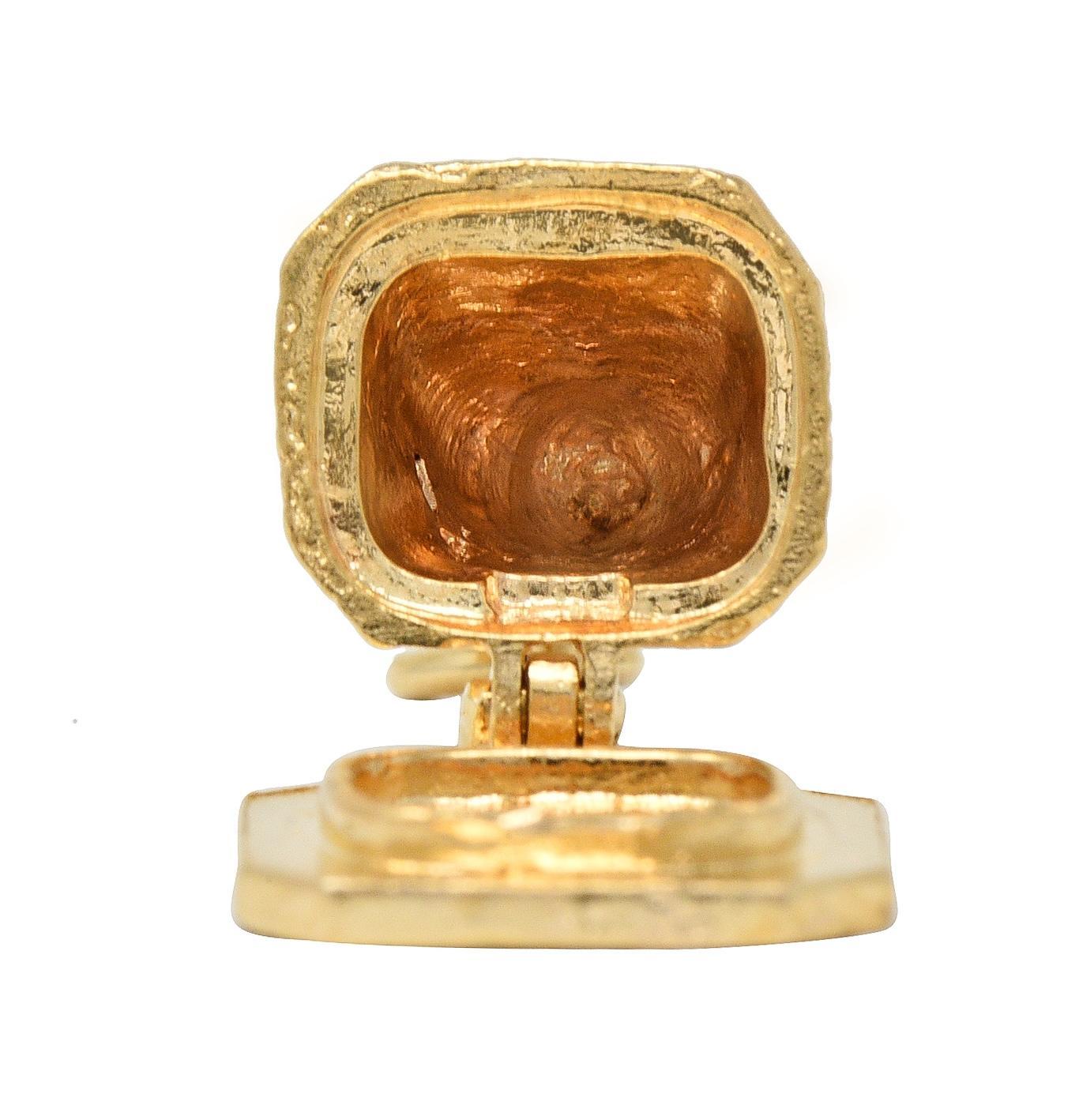 1990's 14 Karat Yellow Gold Vintage Buddha Pendant Locket Charm For Sale 2